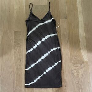 Mahina Gray and White Tie-Dye Dress